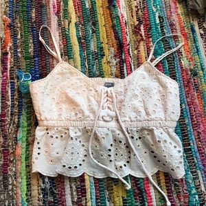 Lace up crop top